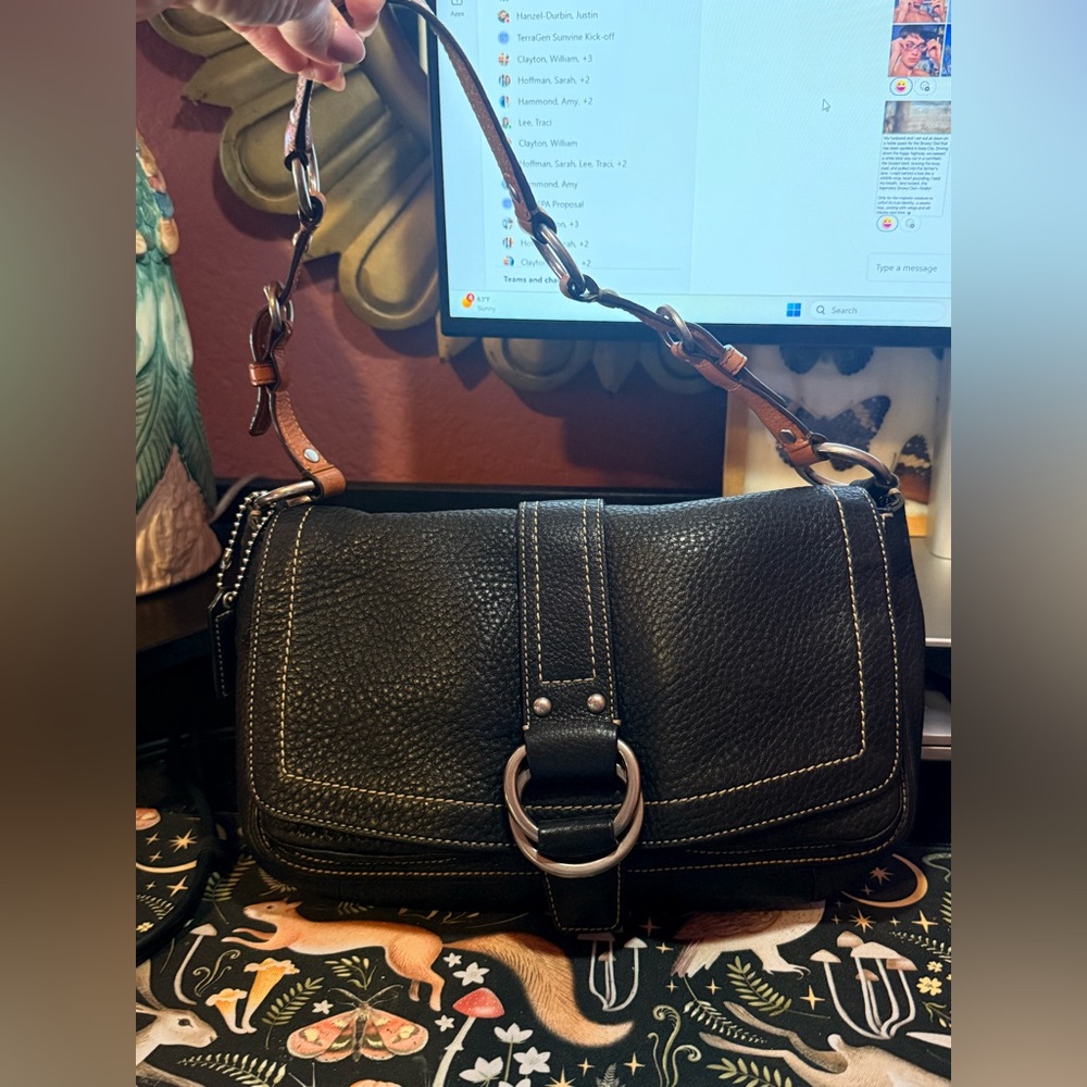 Coach Black and Brown SoHo Leather Shoulder Bag